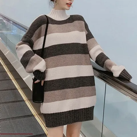 여성원피스 스트라이프 데일리원피스 캐주얼룩 배색