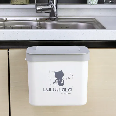  미니모 벽걸이 부착형 휴지통 화장실 주방 쓰레기통 /6L