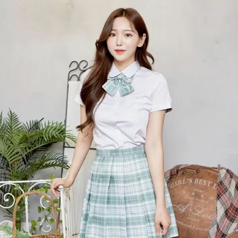 교복 SET 그린블루 스커트 리본타이 교복치마 학생복