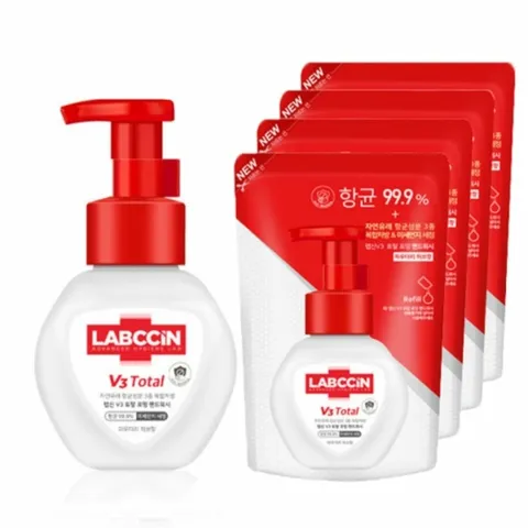 랩신 V3 토탈 핸드워시 250ml + 200ml 리필4개 세트 (WCB69FF)