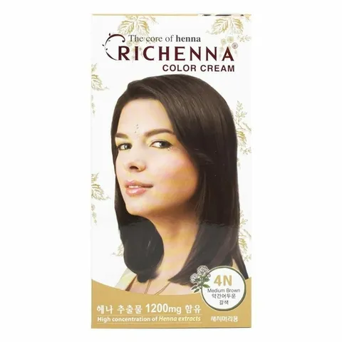 리체나 컬러크림 4N 약간 어두운 갈색 새치 염색 (WB1992A)