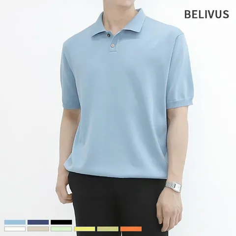 빌리버스 남성 반팔 카라 니트 여름 티셔츠 BRE044