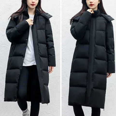 여자 베이직 후드 탈부착 겨울 윈터 롱패딩