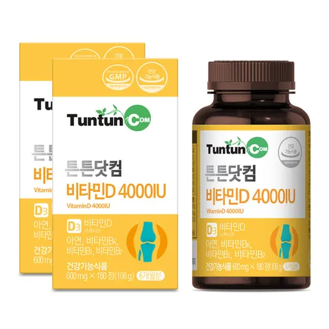 튼튼닷컴 비타민D 4000IU 600 mg x 180 정(108 g) x 2개(12개월분)