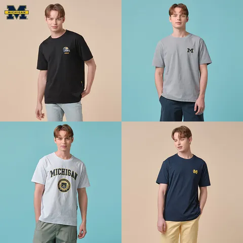[미시간] 남성 캐주얼 반팔 티셔츠 4종세트
