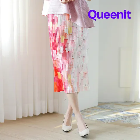 [플리츠31] (~88)빅오일페인팅플리츠스커트_QK4SSK001A