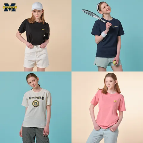[미시간] 여성 캐주얼 반팔 티셔츠 4종세트_N