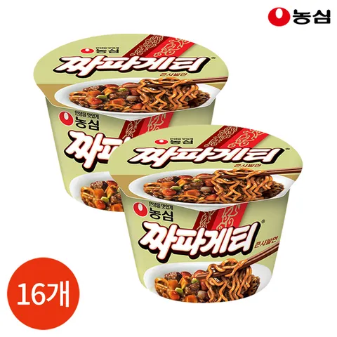 농심 짜파게티 큰사발면 123g x 16개