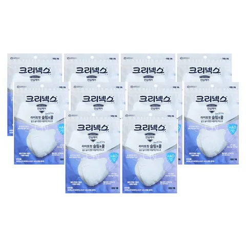 크리넥스 라이트핏 슬림앤쿨 비말차단 KF-AD 마스크 대형 흰색 3매입 x 10개