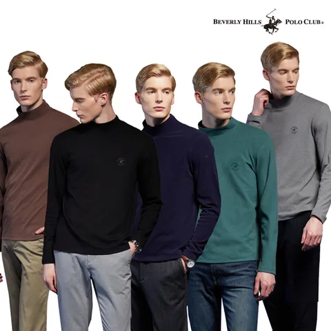 [비버리힐스폴로클럽] 남성 간절기 베이직 기모티셔츠 TS504