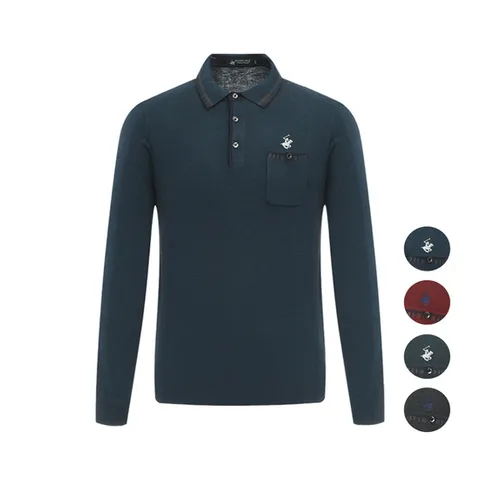 [비버리힐스폴로클럽] 남성 WOOL 포인트 카라 긴팔티셔츠 4종택1 TS958 _A