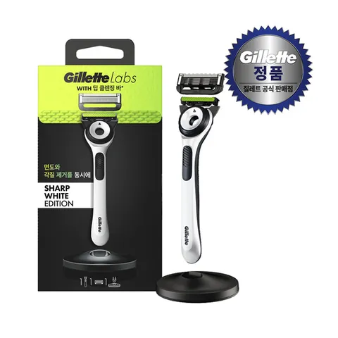 [P&G] 질레트랩스 딥클렌징바 면도기 화이트(핸들1입+면도날1입+스탠드)