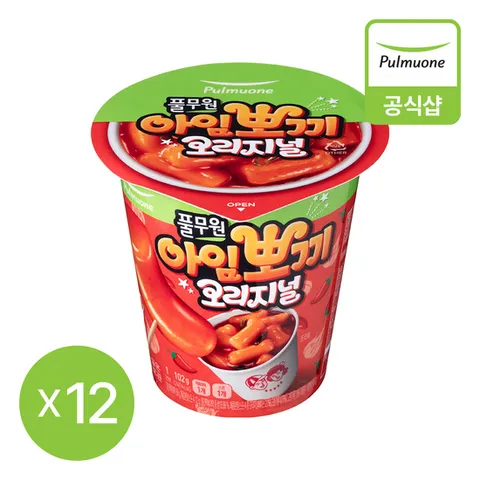 풀무원 아임뽀끼 떡볶이 오리지널 102g 12개