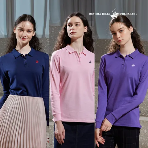 [비버리힐스폴로클럽] 여성 PK 폴로 카라 긴팔티셔츠 3종세트 TS505 _A