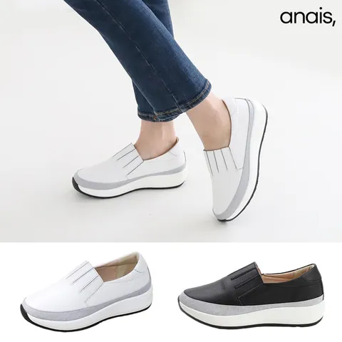 [아나이스] 소가죽 절개 슬립온 3.5cm_24FW087