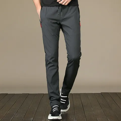 남성 지퍼 자수 여름 밴딩 일자 팬츠 긴바지 DMS4-PTS-SCC511