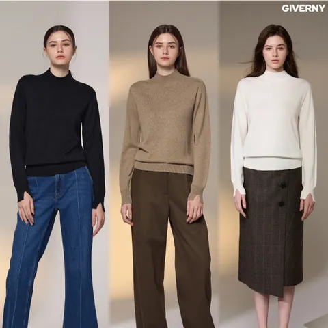 지베르니 울실크 블랜드 홀가먼트 모크넥 니트 3종 SET