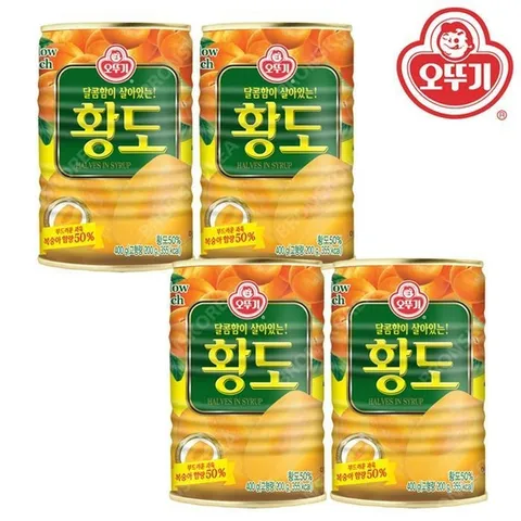 오뚜기 황도 반절 400g 4개 복숭아 과일 통조림