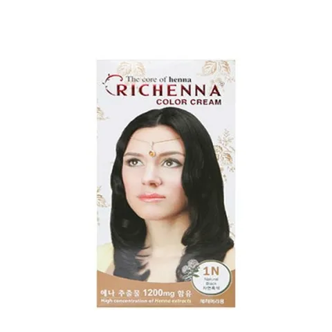[리체나] 리체나 칼라크림 1N 블랙 검정 염색약 헤나 새치커버PSD