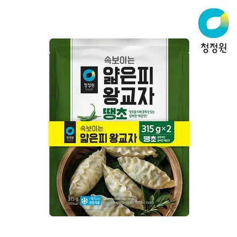 [공식판매몰] [청정원] 얇은피 왕교자만두 땡초 630g (냉동)
