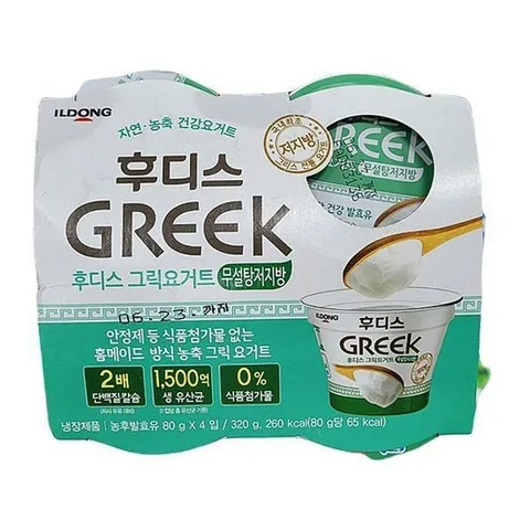[일동] 후디스 그릭요거트 무설탕 저지방 80g X 4개입 코스트코