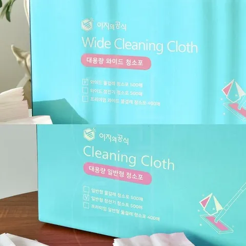 [이지의공식]대용량 물걸레 청소포(와이드형)500매+정전기 청소포(일반형)500매