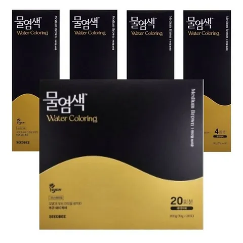 씨드비 물염색 새치 비건 염색약 미디엄브라운 20회분