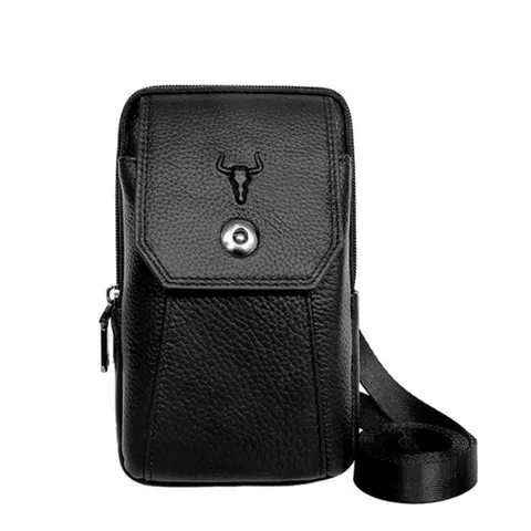 [마이모노샵] 남성 휴대폰 소지품수납 가죽 미니 크로스백 보조가방