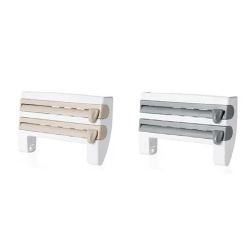 [마이모노샵] 벽걸이 부착형 랩 키친타올 수납 거치대 랙 홀더 랩핑기