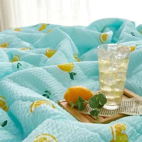 [어울림베딩] 후르츠 상큼한 여름이불 시어서커 리플 여름 이불+패드+베개커버 세트 침구세트 SS