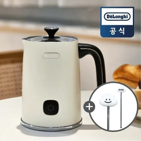 드롱기 구름치노 화이트 우유거품기+머들러 집들이 선물 홈카페/AWS