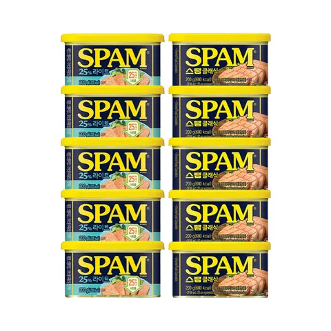 [CJ]스팸클래식 200g x5개+25%라이트 200g x5개