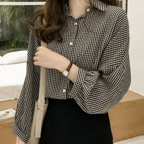 [오노마] ONM 여성셔츠 블라우스 카라셔츠 체크남방 데일리