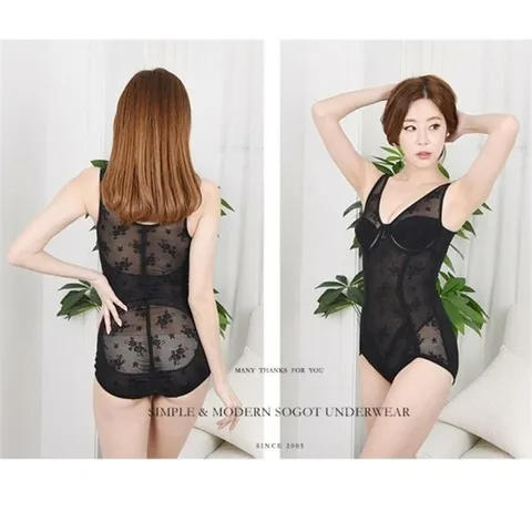 [오노마] ONM 보정속옷 올인원 플라워언더메쉬 스냅버튼 바디쉐이퍼