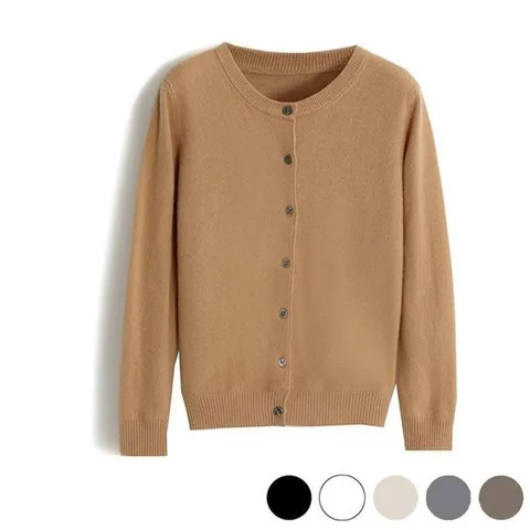 [오노마] ONM 심플 기본 베이직 무지 라운드넥 여성 여자 가디건