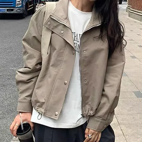 밑단스트링 봄/가을 여성잠바 숏자켓/간절기아우터