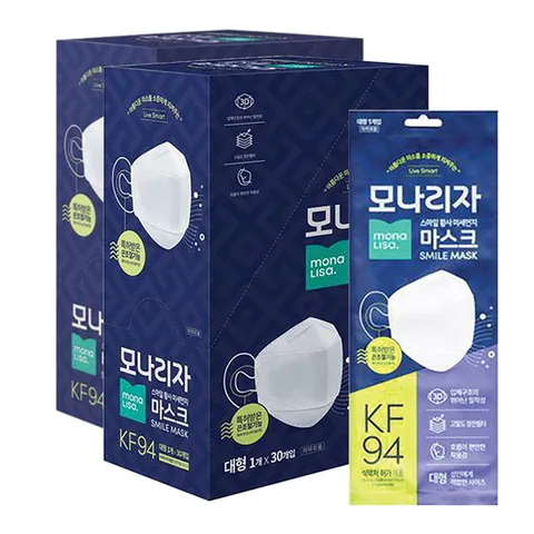 모나리자 스마일 마스크 끈조절 대형 KF-94 60매