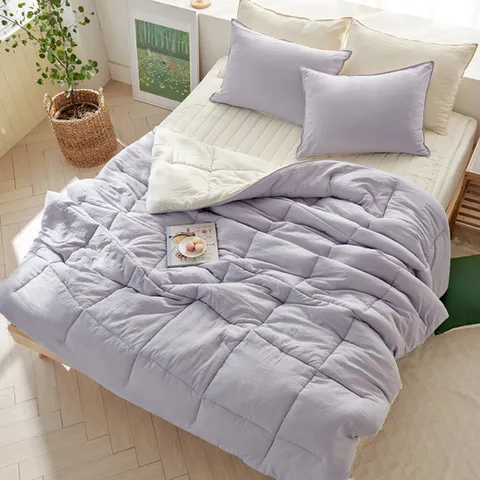 [어바웃코지] 마카롱 세미마이크로 워싱 차렵침구세트(Q)