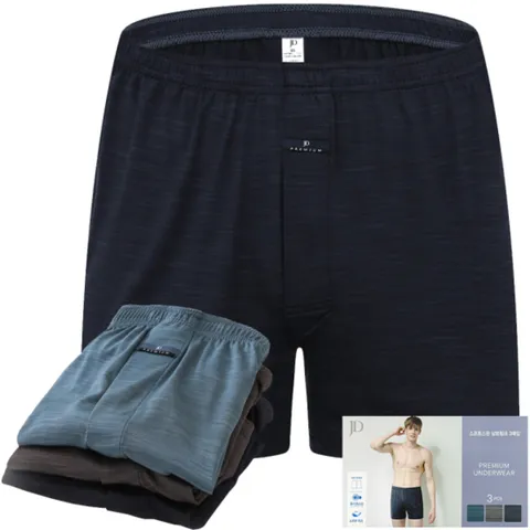 제임스딘 남성사각팬티 스판트렁크팬티 니트트렁크 3매입 세트