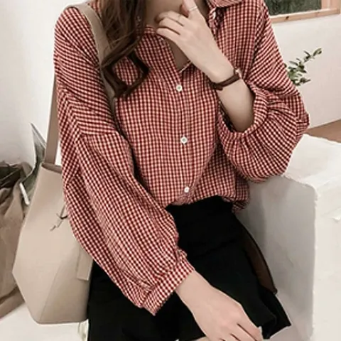 [오노마] ONM 여자 대학생 패션 예쁜 체크 스타일 셔츠옷