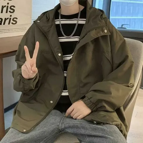 [라일리] Rly 남녀공용 무지 기모 야상 자켓 베이직 루즈핏 데일리