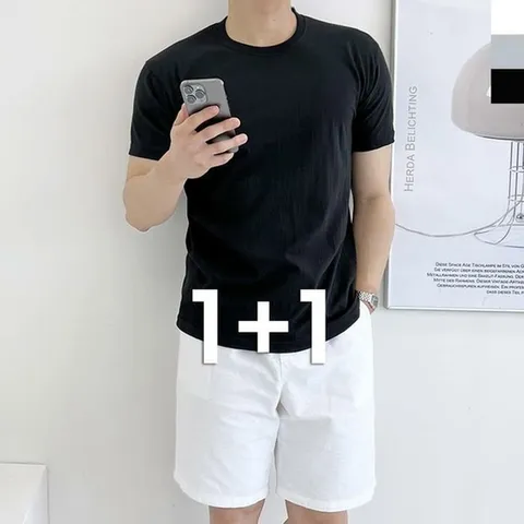 [라일리] Rly 1+1 면티 20대 남자티 여름 카라티 면 남자친구 30대