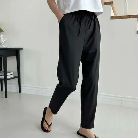 [오노마] ONM 여성 여름 9부바지 쿨 통기성 여름바지 팬츠 허리밴딩