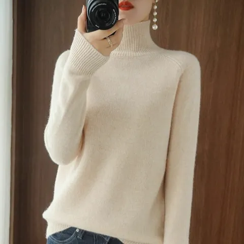 반팔 골지 여성 긴팔티셔츠 스판 긴팔티 터틀넥 목티 (HJJ-WFFYMO6)