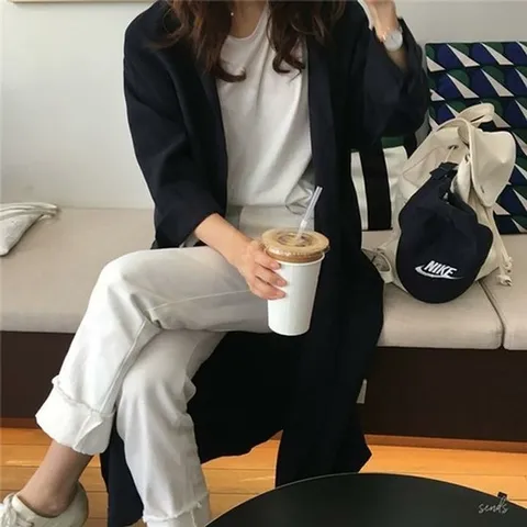 [오노마] ONM 여성스러운 데일리 로브 2컬러 롱셔츠 자켓