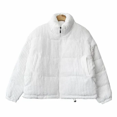 여자하이넥코듀로이숏패딩점퍼 숏패딩점퍼화이트 (HJJ-WD188D9)