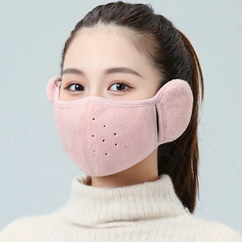 따뜻한 귀마개 마스크 핑크 골프 방한마스크 귀안아픈 마스크 숨편한마스크 빨아쓰는마스크