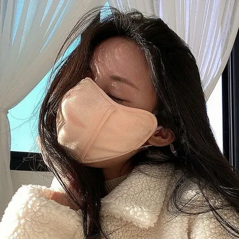 양털 골프 방한 마스크 핑크 숨편한 마스크 끈조절마스크 다회용마스크 부드러운마스크 귀안아픈마스크