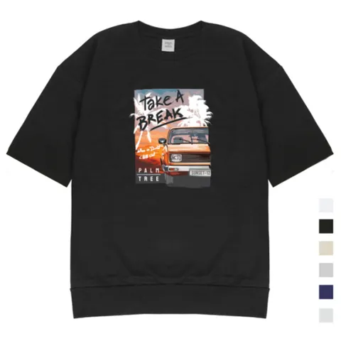 take a BREAK 오버핏 반팔 맨투맨 남여공용 6컬러