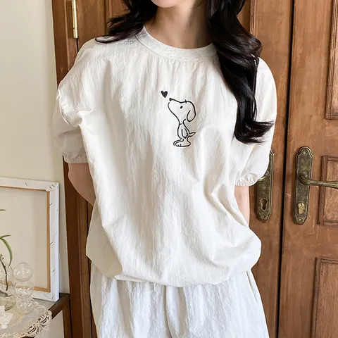 (DK)강아지자수바스락맨투맨 여성